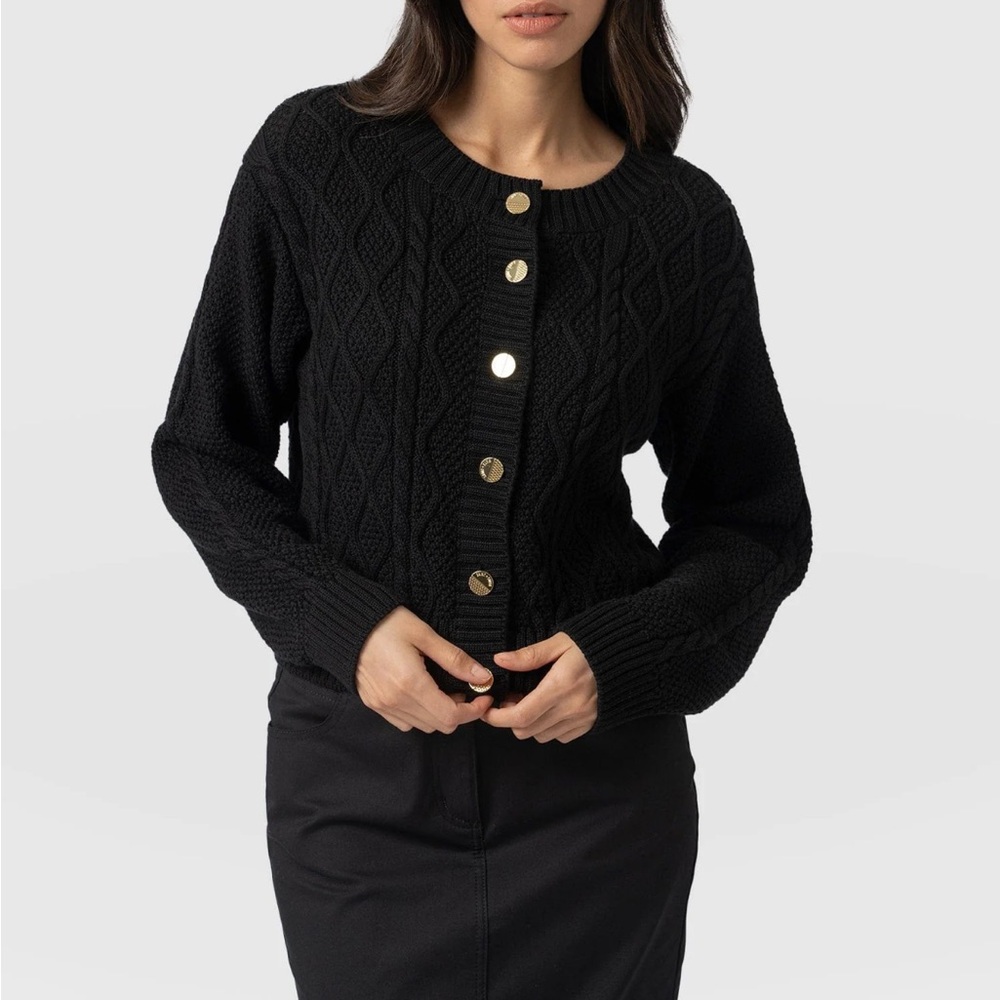 Saint + Sofia Bronte Cable Knit Cardigan - image 1